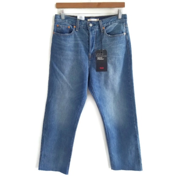 Levi's Wedgie Straight Jeans High Rise Button Fly - Picture 2 of 8